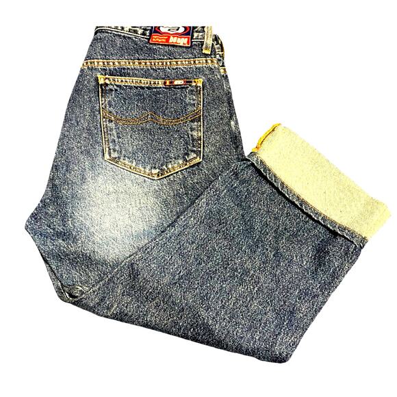 Bongo Jeans Women's Capri XL Size 13 Cuffed Medium Blue Denim - Picture 1 of 16